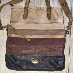 Fossil Multi-Color Leather & Suede Crossbody Bag